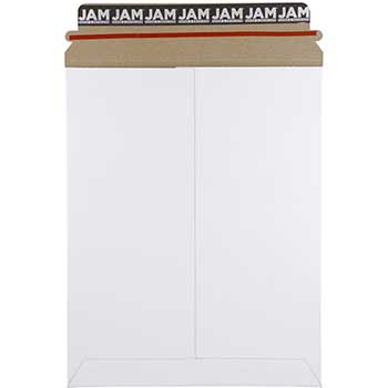 JAM Paper Stay-Flat Photo Mailer Envelope with Peel &amp; Seal Closure, 9&quot; x 11 1/2&quot;, White