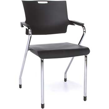 OFM Smart Series Model 304-P Plastic Stack Chair, Black