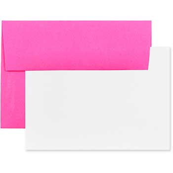 JAM Paper Blank Greeting Cards Set with Envelopes, A6, 4.75&quot; x 6.5&quot;, Ultra Fuchsia, 25 Cards/Pack