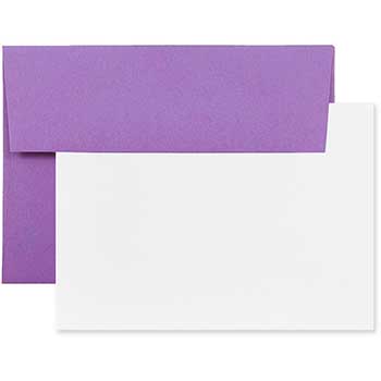 JAM Paper Recycled Blank Greeting Cards Set with Envelopes, A2, 4.38&quot; x 5.75&quot;, Violet, 25 Cards/Pack
