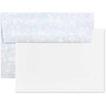JAM Paper Recycled Blank Greeting Cards Set with Envelopes, Parchment, A6,4.75&quot; x 6.5&quot;, Blue, 25 Cards/Pack