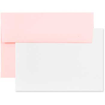 JAM Paper Blank Greeting Cards Set with Envelopes, A6, 4.75&quot; x 6.5&quot;, Baby Pink, 25 Cards/Pack