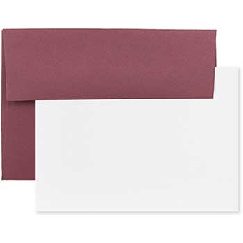 JAM Paper Blank Greeting Cards Set with Envelopes, A2, 4.38&quot; x 5.75&quot;, Burgundy, 25 Cards/Pack