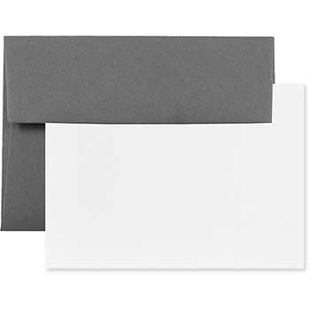 JAM Paper Blank Greeting Cards Set with Envelopes, A6, 4.75&quot; x 6.5&quot;, Dark Grey, 25 Cards/Pack