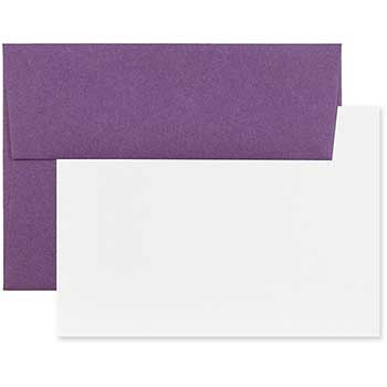 JAM Paper Blank Greeting Cards Set with Envelopes, A6, 4.75&quot; x 6.5&quot;, Dark Purple, 25 Cards/Pack
