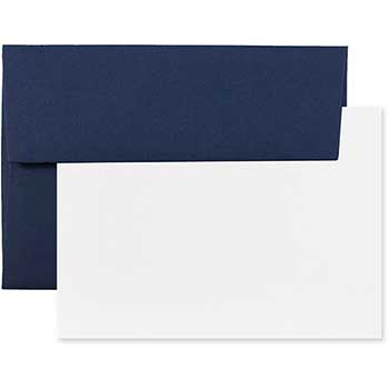 JAM Paper Blank Greeting Cards Set with Envelopes, A2, 4.38&quot; x 5.75&quot;, Navy Blue, 25 Cards/Pack