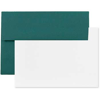 JAM Paper Blank Greeting Cards Set with Envelopes, A7, 5.25&quot; x 7.25&quot;, Teal, 25 Cards/Pack
