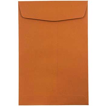 JAM Paper Open End Catalog Premium Envelopes, 6&quot; x 9&quot;, Dark Orange, 50/BX