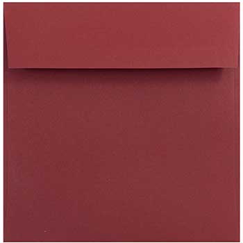 JAM Paper Premium Square Invitation Envelopes, 6&quot; x 6&quot;, Dark Red, 250/CT