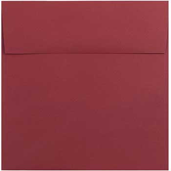 JAM Paper Square Premium Invitation Envelopes, 8 1/2&quot; x 8 1/2&quot;, Dark Red, 250/CT