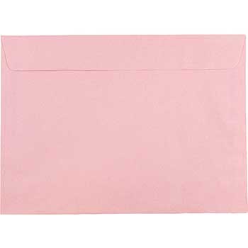 JAM Paper Booklet Premium Envelopes, 9&quot; x 12&quot;, Baby Pink, 100/CT