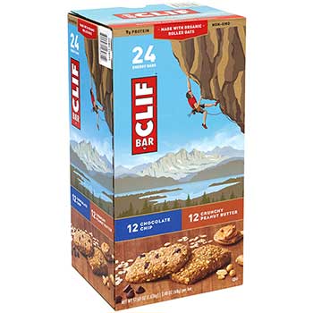 CLIF Bar Energy Bar Variety Pack, 2.4 oz, 24/Box