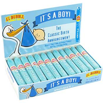 Tootsie Roll It&#39;s a Boy Blue Bubble Gum Cigar Box, 36/PK