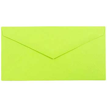 JAM Paper Monarch Envelopes, 3 7/8&quot; x 7 1/2&quot;, Ultra Lime Green, 500/CT