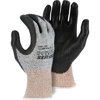 Majestic Dyneema Cut Resistant Gloves, Black Polyurethane Plam, M, 12/PK
