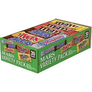 Mars Full Size Candy Bars Variety Pack, 53.68 oz., 30/BX