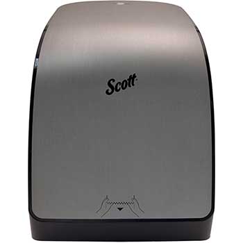 Scott Pro Manual Hard Roll Paper Towel Dispenser System, 12.66&quot; x 16.44&quot; x 9.18&quot;, Brushed Metallic Finish