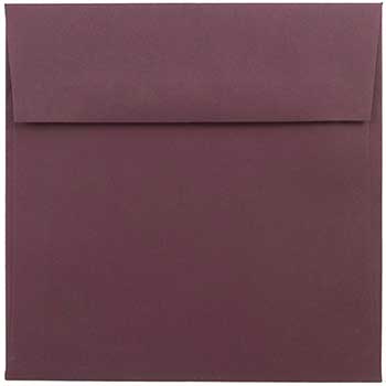 JAM Paper Premium Square Invitation Envelopes, 6&quot; x 6&quot;, Burgundy, 250/CT
