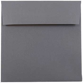 JAM Paper Premium Square Invitation Envelopes, 6&quot; x 6&quot;, Dark Grey, 250/CT