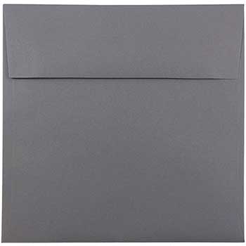 JAM Paper Square Premium Invitation Envelopes, 8 1/2&quot; x 8 1/2&quot;, Dark Grey, 250/CT