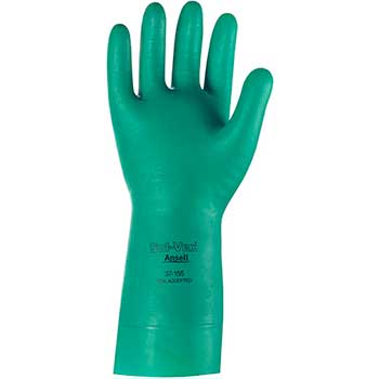 AnsellPro Solvex&#174; Chemical/Liquid/Nitrile Gloves,  13&quot;, 15 mil, Green, Size 9, 12 PR/PK