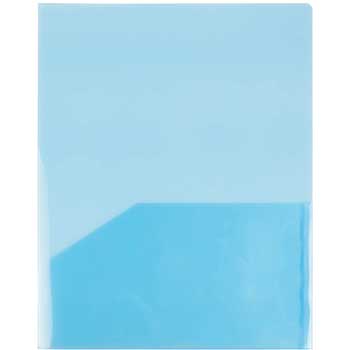 JAM Paper Plastic Two-Pocket Presentation Folder, Blue, 108/BX