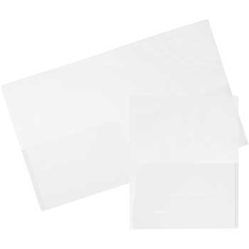 JAM Paper Plastic Two-Pocket Presentation Folder, Clear, 108/BX