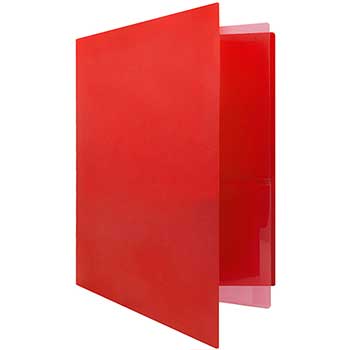 JAM Paper Heavy Duty Plastic Multi Pocket Folders, 4 Pocket Organizer, Red, 36/PK, 2 PK/BX