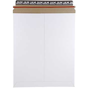 JAM Paper Stay-Flat Photo Mailer Envelope with Peel &amp; Seal Closure, 11&quot; x 13 1/2&quot;, White