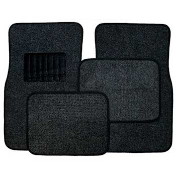 Auto Supplies Carpet Floor Mat, Black, 4 Piece Set