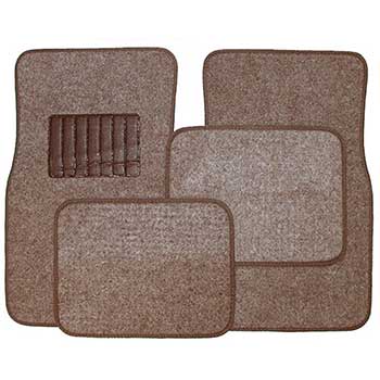 Auto Supplies Carpet Floor Mat, Mocha, 4 Piece Set