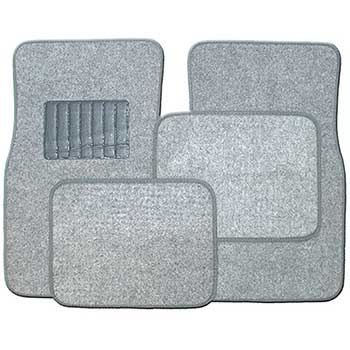 Auto Supplies Carpet Floor Mat, Light Gray/Silver, 4 Piece Set