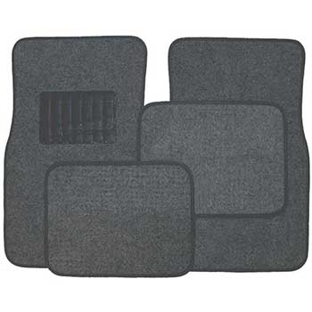 Auto Supplies Carpet Floor Mat, Charcoal, 4 Piece Set