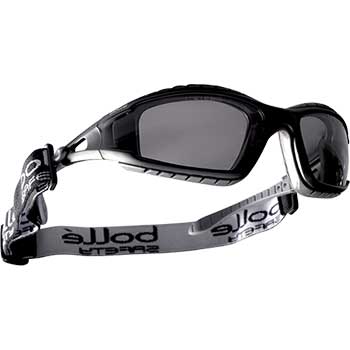 Boll&#233; Safety Tracker Safety Glasses, Removable Foam, ASAF Smoke Lens