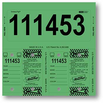 Versa-Tags Consecu-Tags, Form #226, Green, With Numbering, 125/BX