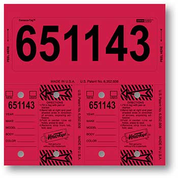 Versa-Tags Consecu-Tags, Form #226, Red, With Numbering, 125/BX