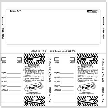 Versa-Tags Consecu-Tags, Form #226, White, Blank, 125/BX