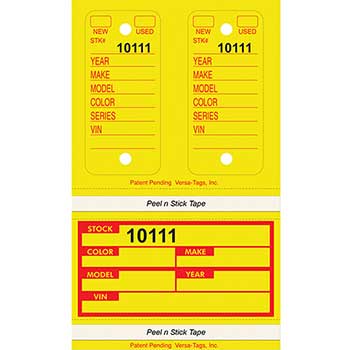 Auto Supplies Poly Combo Tags, With Details, Form #246, Yellow, 125/BX