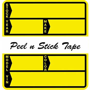Auto Supplies Poly Stock Stickers, Yellow, Form #240, 250/BX