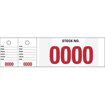 Auto Supplies Vehicle Stock Number, VSN-0, 0000-0999, 1000/BX