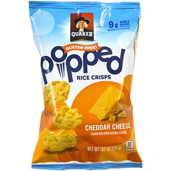 Quaker Popped Rice Crisps Cheddar Cheese, 0.67 oz., 60/PK