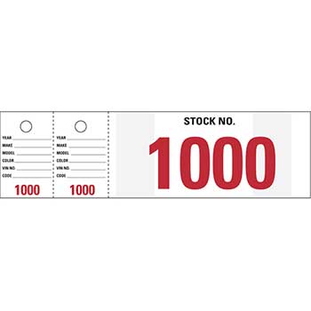 Auto Supplies Vehicle Stock Number, VSN-1, 1000-1999, 1000/BX