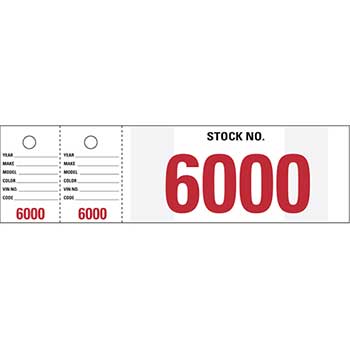 Auto Supplies Vehicle Stock Number, VSN-6, 6000-6999, 1000/BX