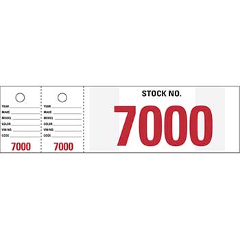 Auto Supplies Vehicle Stock Number, VSN-7, 7000-7999, 1000/BX