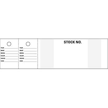 Auto Supplies Vehicle Stock Tags, VSN-N, Un-Numbered, 1000/BX