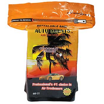 Auto Supplies Air Freshener Pads, Coconut, 60/BG