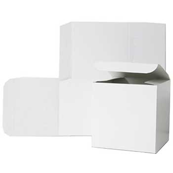 JAM Paper Open Lid Gift Box, 7&quot; x 7&quot; x 7&quot;, White