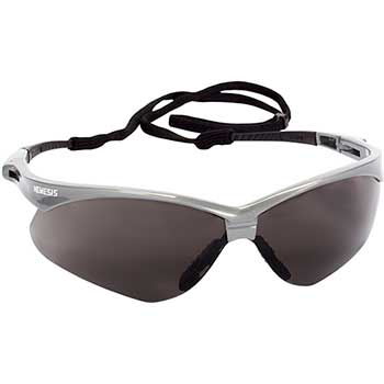 KleenGuard V30 Nemesis Safety Glasses, Smoke Anti-Fog Lens with Silver Frame