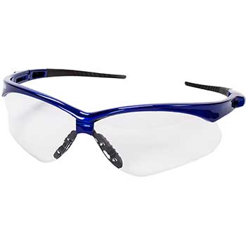 KleenGuard™ V30 Nemesis Safety Glasses, Clear Anti-Fog Lens With Metallic Blue Frame, 1 Pair