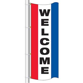 Auto Supplies Drapes, Vertical, Welcome